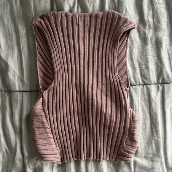 WHITE FOX BROWN CROSSOVER TANK CROP TOP - Picture 2 of 4